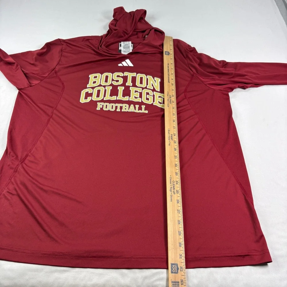 Boston College Eagles Hoodie Mens 2XL Red Adidas Player Issued Pullover NCAA